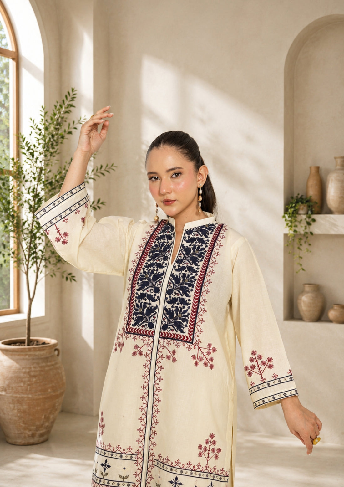 ZEBA EMBROIDERED 2PC